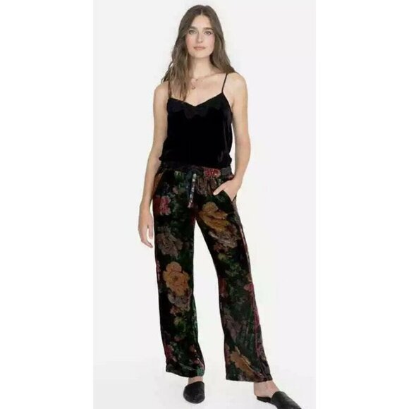 NWT JOHNNY WAS SANNE VELVET PANTS Sz L-$275 Multicolor